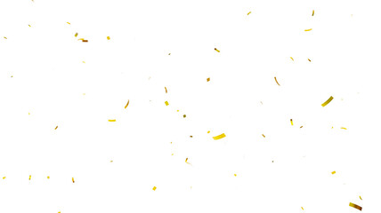 Gold Confetti Celebration. Gold Confetti Rain - Depth Of Field. gold confetti isolated on transparent background (PNG format). Colorful confeti