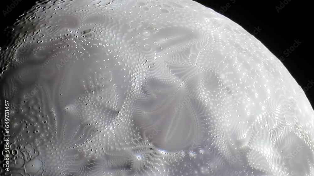 Poster Abstract Macro Texture with White Patterned Surface Showing Sphere Shape on Black