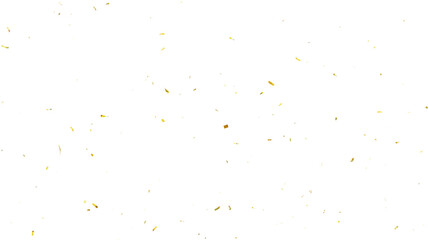 Golden confetti on the white background. Shiny golden confetti falling down. Glittering golden confetti isolated background. Christmas and New Year concept in trendy festive golden color.