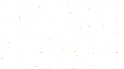 Golden confetti on the white background. Shiny golden confetti falling down. Glittering golden confetti isolated background. Christmas and New Year concept in trendy festive golden color.