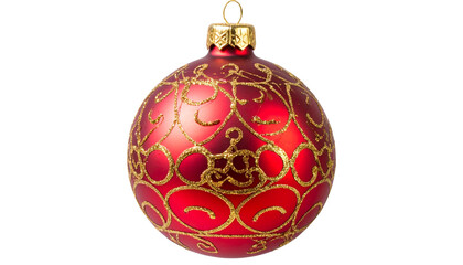 Red Christmas Ball PNG, Realistic Holiday Ornament, Transparent Background, Festive Decoration for Christmas Tree