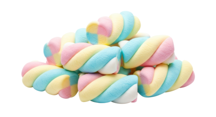 Isolated Twisted Marshmallows Pile