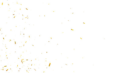 Golden confetti falling down isolated on transparent. 3d Rendering Transparent Confeti. bright confetti isolated for celebrate isolated on transparent background.