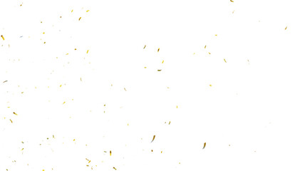 Golden confetti falling down isolated on transparent. 3d Rendering Transparent Confeti. bright confetti isolated for celebrate isolated on transparent background.