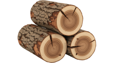 Isolated Wooden Logs