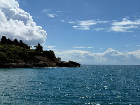 Mediterranean sea, sky and rocks.