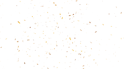 Golden confetti falling down isolated on transparent. 3d Rendering Transparent Confeti. bright confetti isolated for celebrate isolated on transparent background.