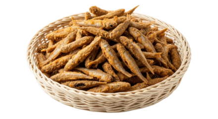 Isolated Fried Smelt Fish