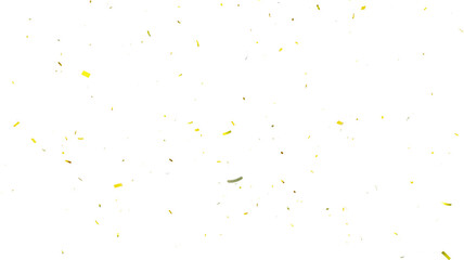 Confetti partical isolated background. 3d Rendering Transparent Confetti. 3d render of Spiral Gold confetti flying. Golden Confetti Transparent Background. Gold Confeti Failling White Background