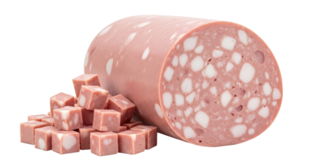 Isolated Mortadella with Cubes