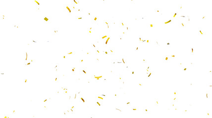 Confetti partical isolated background. 3d Rendering Transparent Confetti. 3d render of Spiral Gold confetti flying. Golden Confetti Transparent Background. Gold Confeti Failling White Background