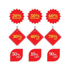 Sale Discount Tag Set Vector Illustration. Discount Offer Concept Design