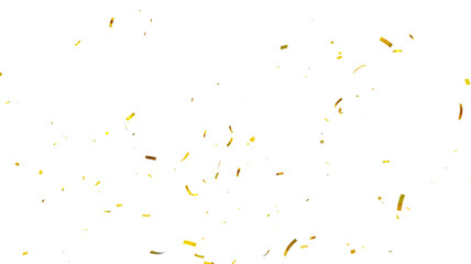 Confetti partical isolated background. 3d Rendering Transparent Confetti. 3d render of Spiral Gold confetti flying. Golden Confetti Transparent Background. Gold Confeti Failling White Background