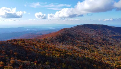 Autumn mountain vista, colorful foliage