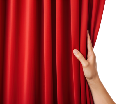 PNG Opening the red curtain hand elegance textile. - Powered by Adobe