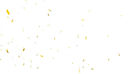 Confetti partical isolated background. 3d Rendering Transparent Confetti. 3d render of Spiral Gold confetti flying. Golden Confetti Transparent Background. Gold Confeti Failling White Background