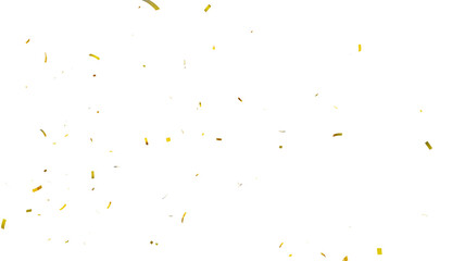 Confetti partical isolated background. 3d Rendering Transparent Confetti. 3d render of Spiral Gold confetti flying. Golden Confetti Transparent Background. Gold Confeti Failling White Background