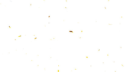 Confetti partical isolated background. 3d Rendering Transparent Confetti. 3d render of Spiral Gold confetti flying. Golden Confetti Transparent Background. Gold Confeti Failling White Background