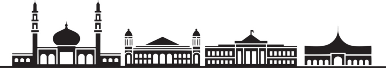 Kuala Lumpur Skyline Silhouette Vector Illustration Depicting Cityscape and Landmarks