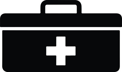 Obraz premium First Aid Kit Icon Medical Emergency Box.