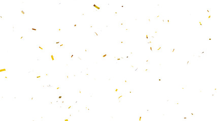 Confetti partical isolated background. 3d Rendering Transparent Confetti. 3d render of Spiral Gold confetti flying. Golden Confetti Transparent Background. Gold Confeti Failling White Background