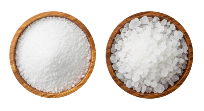 Isolated Two Bowls of Salt