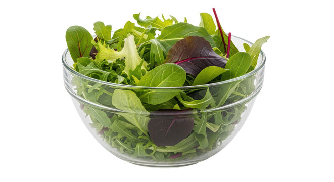 Isolated Fresh Salad in a Glass Bowl