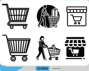 Shopping Cart Icon Set Retail & Ecommerce Icons
Buyer and Store Icons