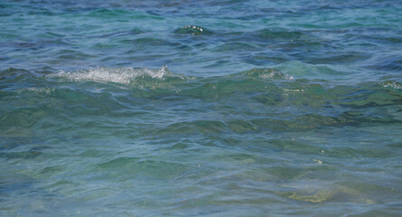 Naklejka premium Sea water - texture, blue aqua, waves.