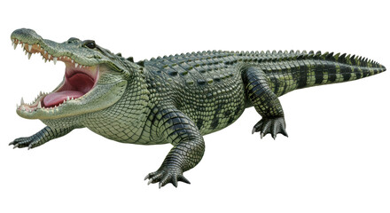 Isolated Alligator with Open Mouth