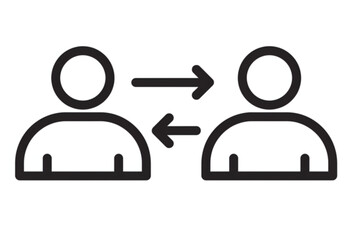 Fototapeta premium Teamwork and collaboration concept with arrows depicting communication and exchange of ideas