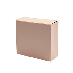 Fototapeta premium Light beige cardboard box on a black background.
