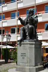 Nuremberg, Bavaria, Germany: Monument to Hans Sachs (1494-1576), poet, playwright and composer