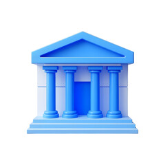 Obraz premium Modern 3d Stylized Architecture Building with Columns and Pediment isolated on transparent background