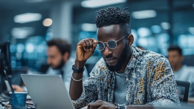 A focused software tester using a laptop and tablet simultaneously in a collaborative QA environment documenting defects for efficient bug resolution.