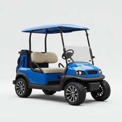 Luxury Blue Personal Golf Vehicle with Enclosed Storage and Sporty Alloy Rims for Premium Country Club Experience