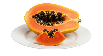 Isolated Papaya and Slice