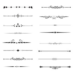 Decorative line icon.Vintage set of decorative line,divider,line separator,elegant decorative line icons.