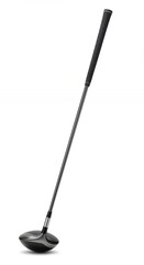 Sleek Matte Black Golf Driver Club with Silver Accents and Ergonomic Grip Isolated on White Background for Professional Sports Branding and Advertising