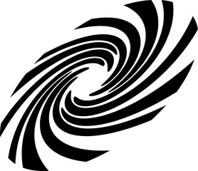 Ai generated image of black spiral swirl isolated on white background, representing a vortex or cyclone with a dynamic and abstract design, evoking motion and energy