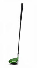 Professional Green Golf Driver Wood with Black Shaft and Rubber Grip Isolated on White Background, Sports Equipment for Long Range Tee Shots
