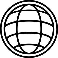 Naklejka premium Ai generated image of a stylized black and white outline of a globe or planet earth, symbolizing international travel, global connection, and the world, isolated on a white background