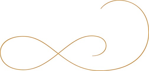 Ai generated image of elegant golden flourish isolated on white background, a decorative swirl element symbolizing grace, sophistication, and artistic flair for invitations and design