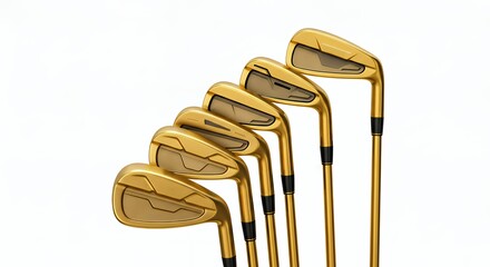 Detailed View of Gold Golf Iron Set Showing Cavity Back Design for Professional Sports Equipment Technical Specifications and Marketing