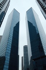 Modern skyscrapers rising in a city skyline.