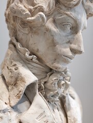 Fototapeta premium marble sculpture of a royal figure, monochromatic tones, refined textures, subtle gradients, fine art minimalism 