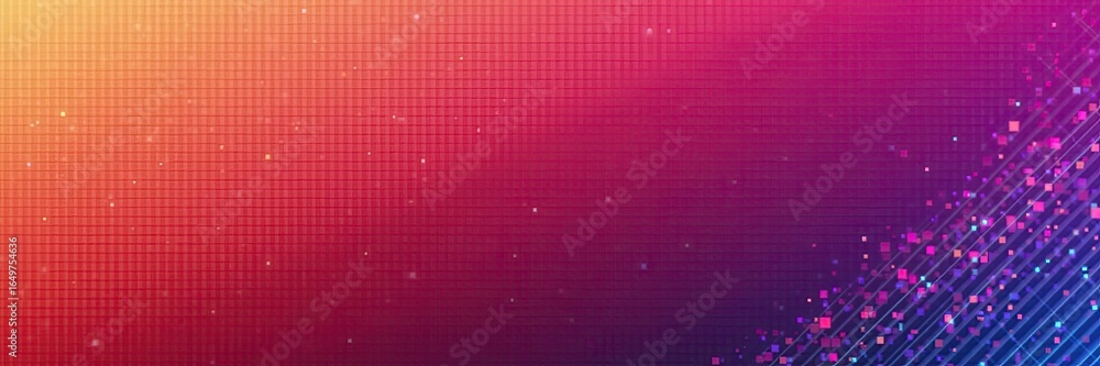Poster abstract background with a vibrant color gradient and grid pattern.