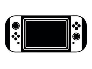 Portable / home video game console hybrid flat vector icon