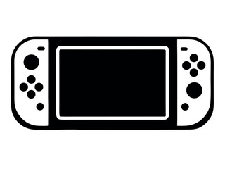 Portable / home video game console hybrid flat vector icon
