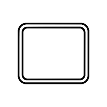 Rounded rectangle box outline vector shape graphic element border frame design template element vector art